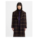 Tmavě hnědý dámský kostkovaný kabát s příměsí vlny Levi's® Off Campus Wooly Coat