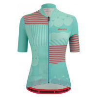SANTINI Cyklistický dres s krátkým rukávem - GIADA OPTIC LADY - růžová/modrá