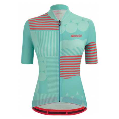 SANTINI Cyklistický dres s krátkým rukávem - GIADA OPTIC LADY - modrá/růžová
