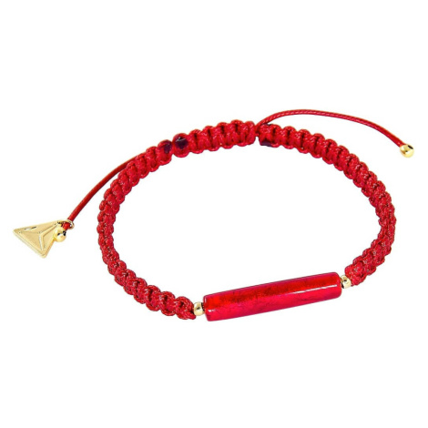 Lampglas Ochraňující červený náramek Shamballa Red Line s 24kt zlatem v perle Lampglas BSHX4