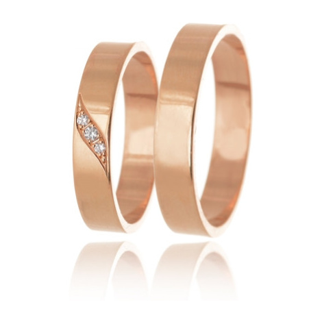 Snubní prsteny z růžového zlata SNUB0144R + DÁREK ZDARMA