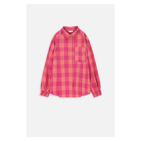 Dětská bavlněná košile Coccodrillo ZC3140101PUJ PEPPED UP JUNIOR růžová barva