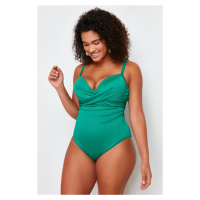 Trendyol Curve Green Balconette Smoothing Swimsuit