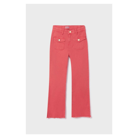Dětské kalhoty Mayoral růžová barva, hladké