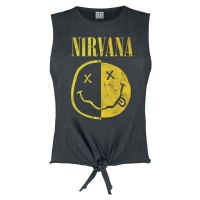 Nirvana Amplified Collection - Spliced Smiley Dámský top charcoal