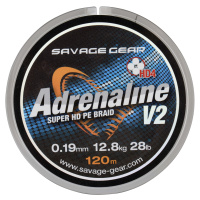 Savage Gear Pletená Šňůra HD4 Adrenaline V2 Grey 120m Nosnost: 4,5kg, Průměr: 0,08mm