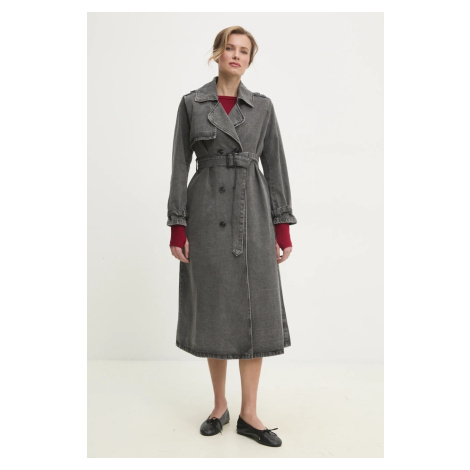 Džínový kabát Answear.LAB dámský, šedá barva, přechodný