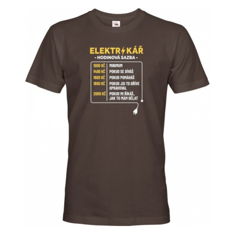 Pánské tričko pro elektrikáře - Hodinová sazba BezvaTriko