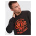 Men's collegiate print sweatshirt - dark brown V2 OM-SSPS-0154