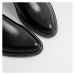 Kožené černé boty s pleteninou chelsea s ponožkou