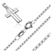 Náhrdelník, lesklý řetízek z oválných oček a proplétaný kříž, stříbro 925
