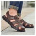 Prošívané pánské sandály kožené outdoor obuv letní