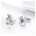 GRACE Silver Jewellery Stříbrné náušnice se zirkony Malena, stříbro 925/1000, orchidej E-BSE036/