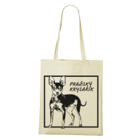 Plátěná nákupní taška s potiskem plemene Pražský krysářik - dárek pro milovníky psů