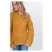 Dámský pletený svetr s mašlemi - horčicová
