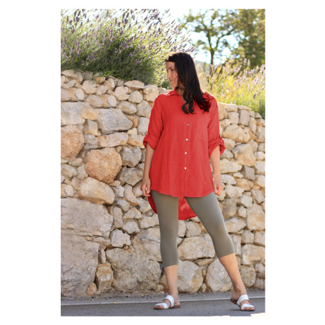 Volná dámská lněná košile