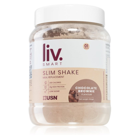 USN LivSmart Slim Shake prášek na přípravu nápoje pro podporu hubnutí příchuť Chocolate Brownie 