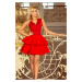 Exkluzivní červené dámské šaty s krajkovým výstřihem model 5962454