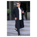 Madmext Black Stand-Up Collar Long Knitwear Cardigan With Pocket 6816