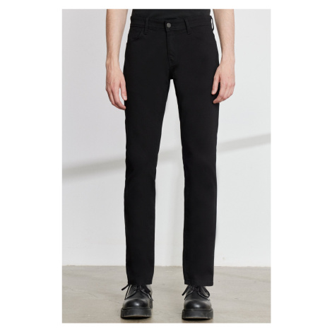 AC&Co / Altınyıldız Classics Men's Black Slim Fit Slim Fit 5 Pocket Dobby Flexible Trousers