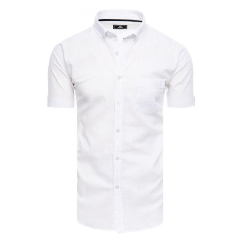 Bílá pánská košile s krátkým rukávem DStreet