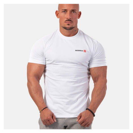 NEBBIA - Sportovní triko pánské Minimalist Logo 291 (white) - NEBBIA