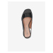 Černé dámské kožené sandálky na nízkém podpatku Caprice