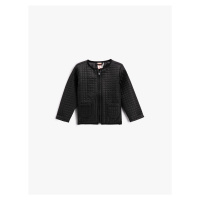 Koton Quilted Zippered Jacket Round Neck