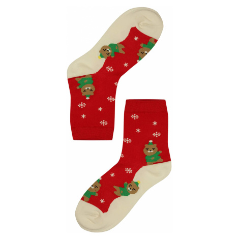Veselí medvídci dámské vánoční ponožky červená Aura.Via