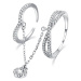 MOISS Luxusní dvojitý prsten ze stříbra se zirkony R00022 54 mm