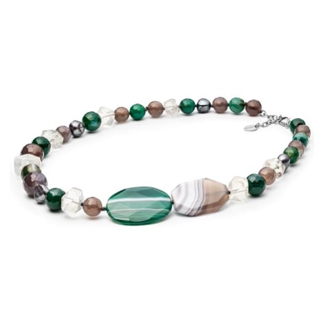 Gaura Pearls Korálkový náhrdelník Thierra - sladkovodní perla, achát, citrín 194-56 Barevná/více