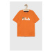 Dětské bavlněné tričko Fila oranžová barva, s potiskem
