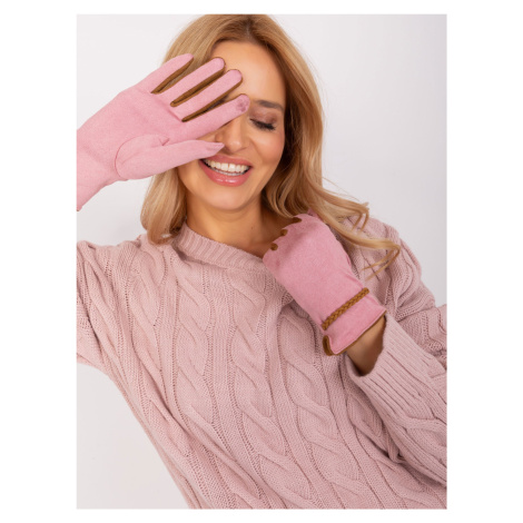 Světle růžové dámské dotykové rukavice Fashionhunters
