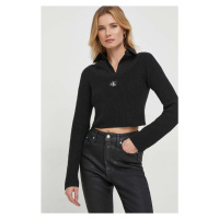Bavlněný svetr Calvin Klein Jeans černá barva, J20J222628