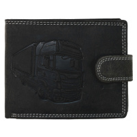 WILD Luxusní pánská peněženka s přezkou Kamion - černá