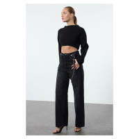 Trendyol Black High Waist Loose Wide Leg Jeans