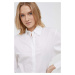 Košile Sisley bílá barva, relaxed, s klasickým límcem