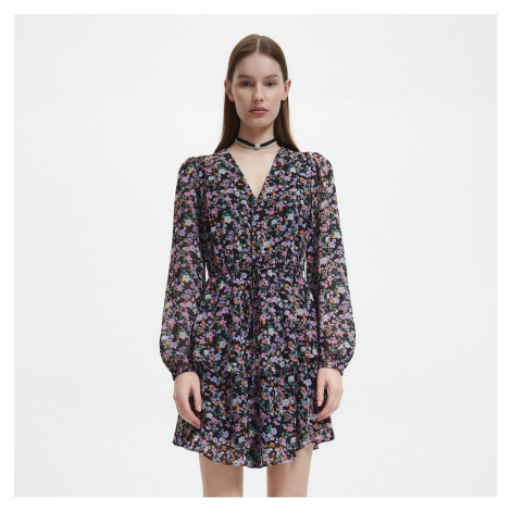 Reserved - Mini šaty s volány - Černý