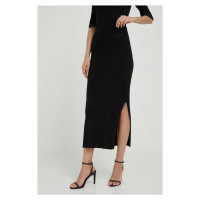 Sukně Calvin Klein černá barva, maxi, pouzdrová