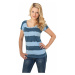 Tričko Ladies Dip Dye Stripe Tee - denimblue/skyblue