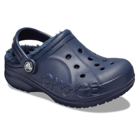 Crocs BAYA LINED CLOG K Dětské pantofle, tmavě modrá, velikost 32/33