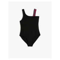 Koton Swimsuit One Shoulder Strap Detailed