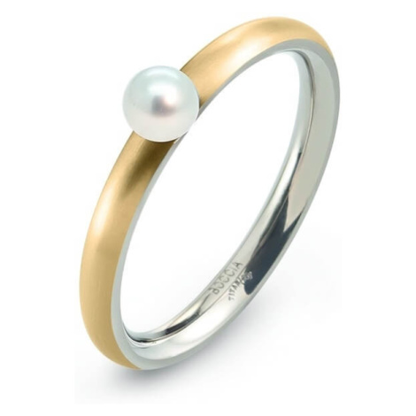 Boccia Titanium Pozlacený titanový prsten s perličkou 0145-02 54 mm