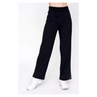 54226 Dewberry Ribbed Knitwear Trousers-BLACK