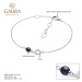 Gaura Pearls Stříbrný náramek s černou perlou a zirkonem Ernesta - stříbro 925/1000 SK22244B/B 1