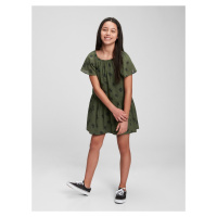 Zelené holčičí šaty šaty tiered gauze dress