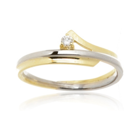 Zlatý prsten s briliantem BP0068F + DÁREK ZDARMA