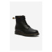 Kožené kotníkové boty Dr. Martens 1460 Pascal černá barva, na plochém podpatku, lehce zateplené,