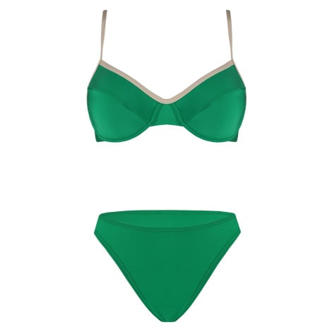 Nina dámské nevyztužené plavky s kosticemi zelená