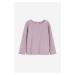H & M - Žerzejové triko's dlouhým rukávem - fialová
